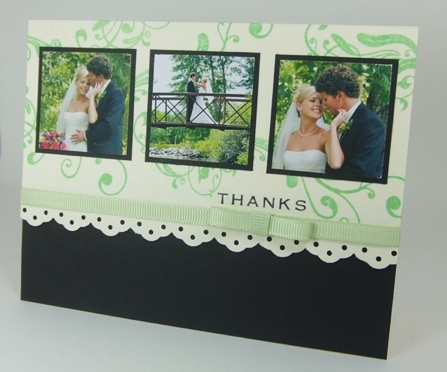 Triple Photo Thank You Card (Wedding Wednesday 10/21/09) :  wedding diy thank you card stampin up 2 WedWed 6 Photo TY Wb