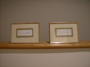 Super easy scrapbook style table names