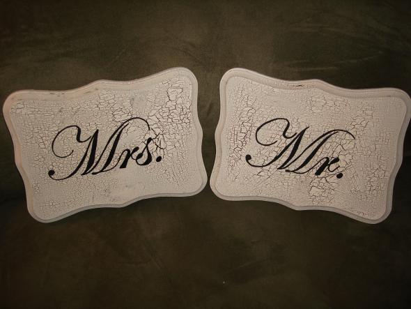 Mr. and Mrs. Chair Signs